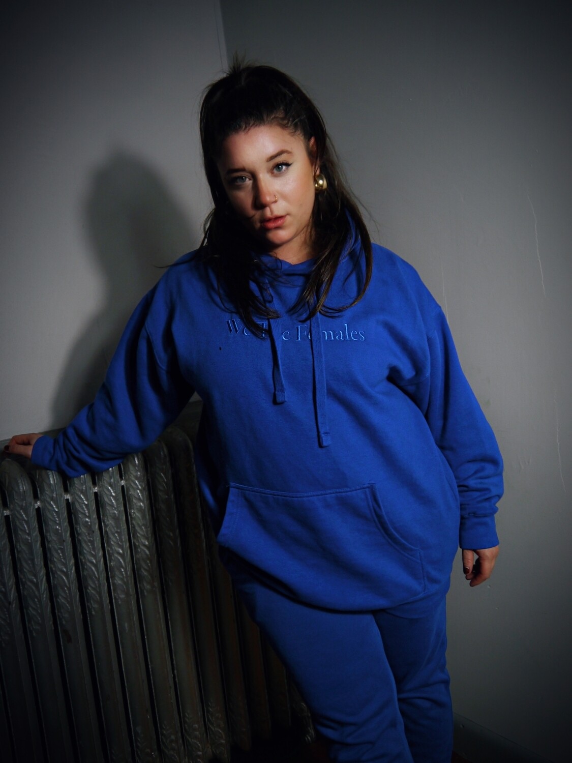 ​We The Females Royal Blue Embroidered Hoodie