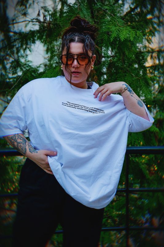 Women Deserve Better Oversized Tee - Back Letter