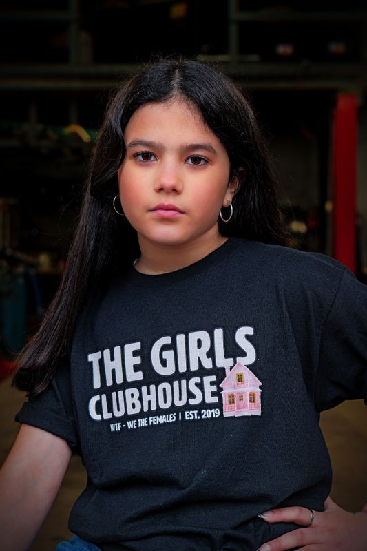 The Girl Clubhouse Black Tee - Kids