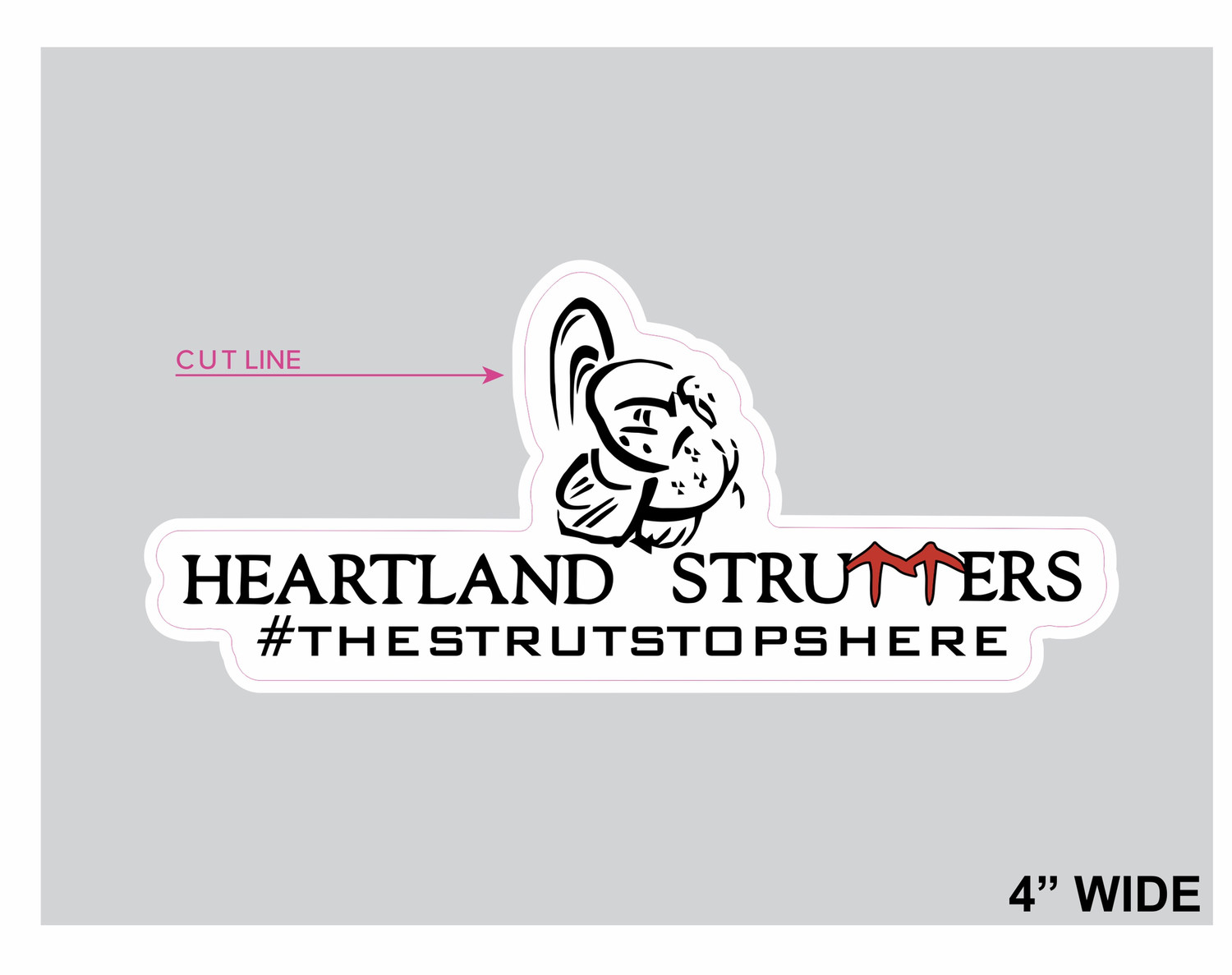 4&quot; Heartland Strutter Decal