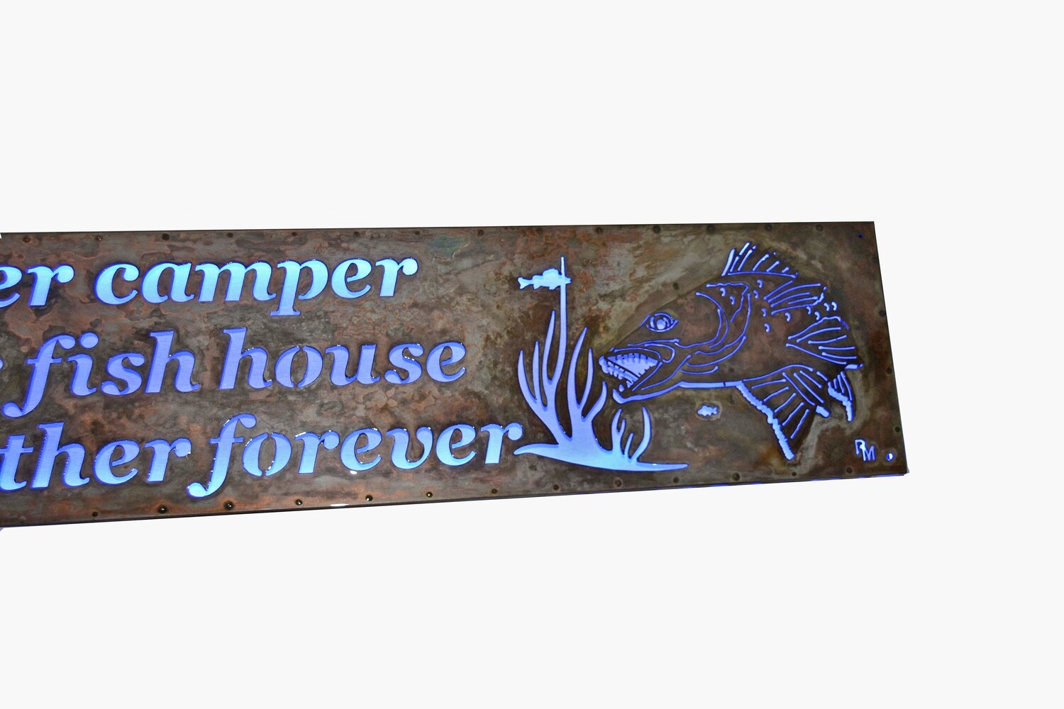 Custom Sign - 3D Framed Lighted - Deer &amp; Walleye