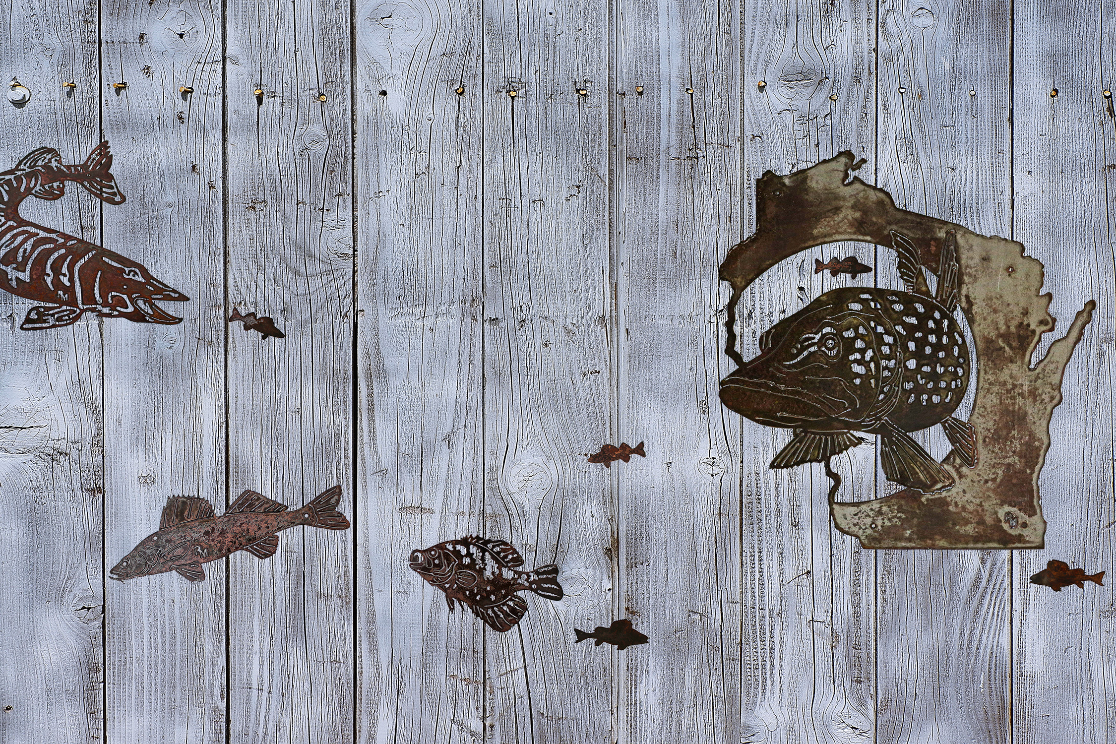 Fish Metal Wall Art / Baby Walleye Fishing Decor