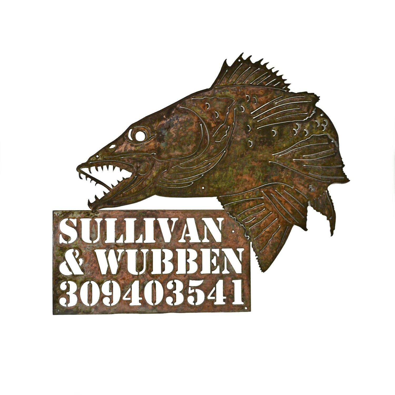 Custom Fish Sign w/ Name &amp; #&#39;s