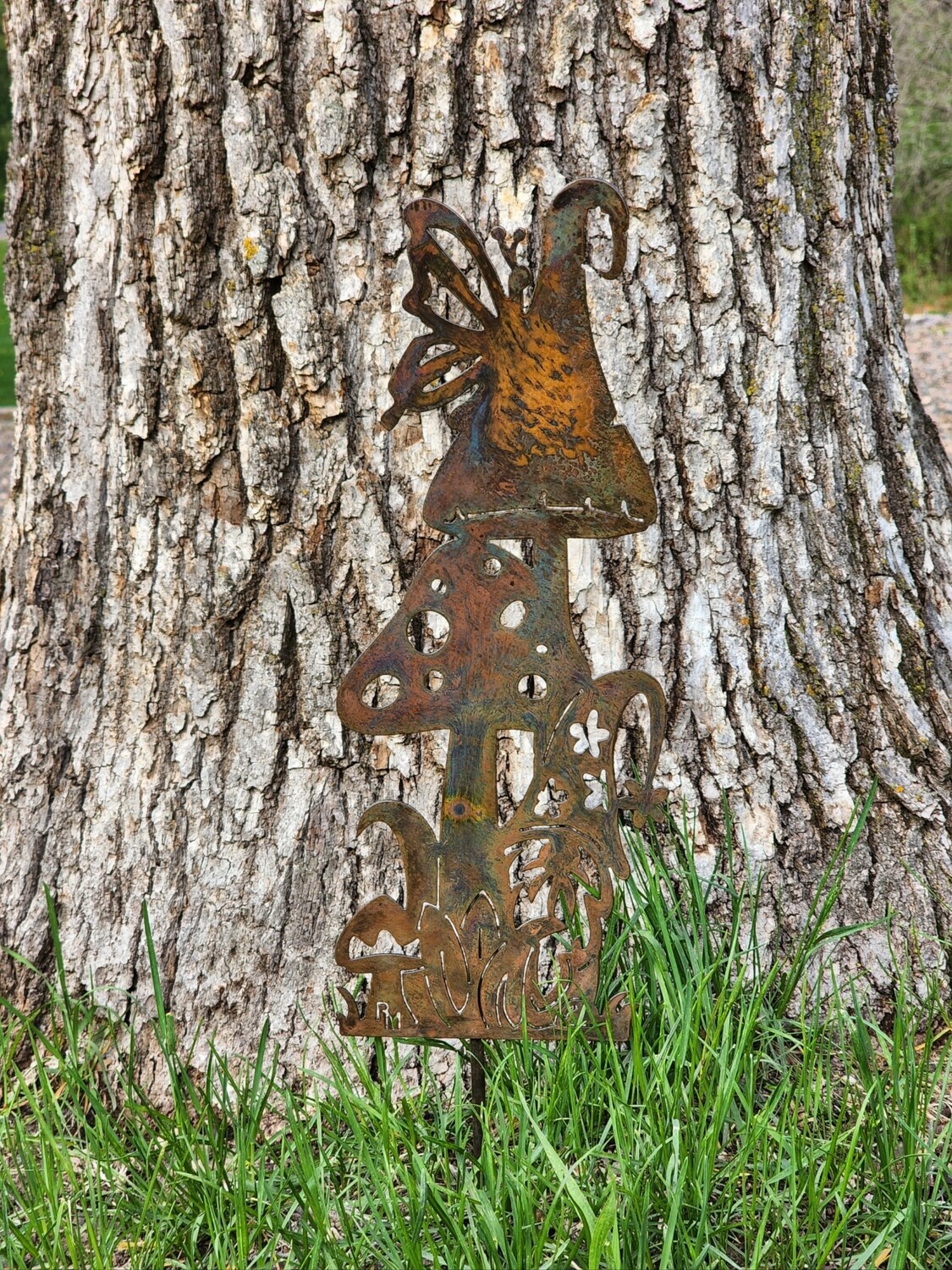Large Mushroom Gnome Stake