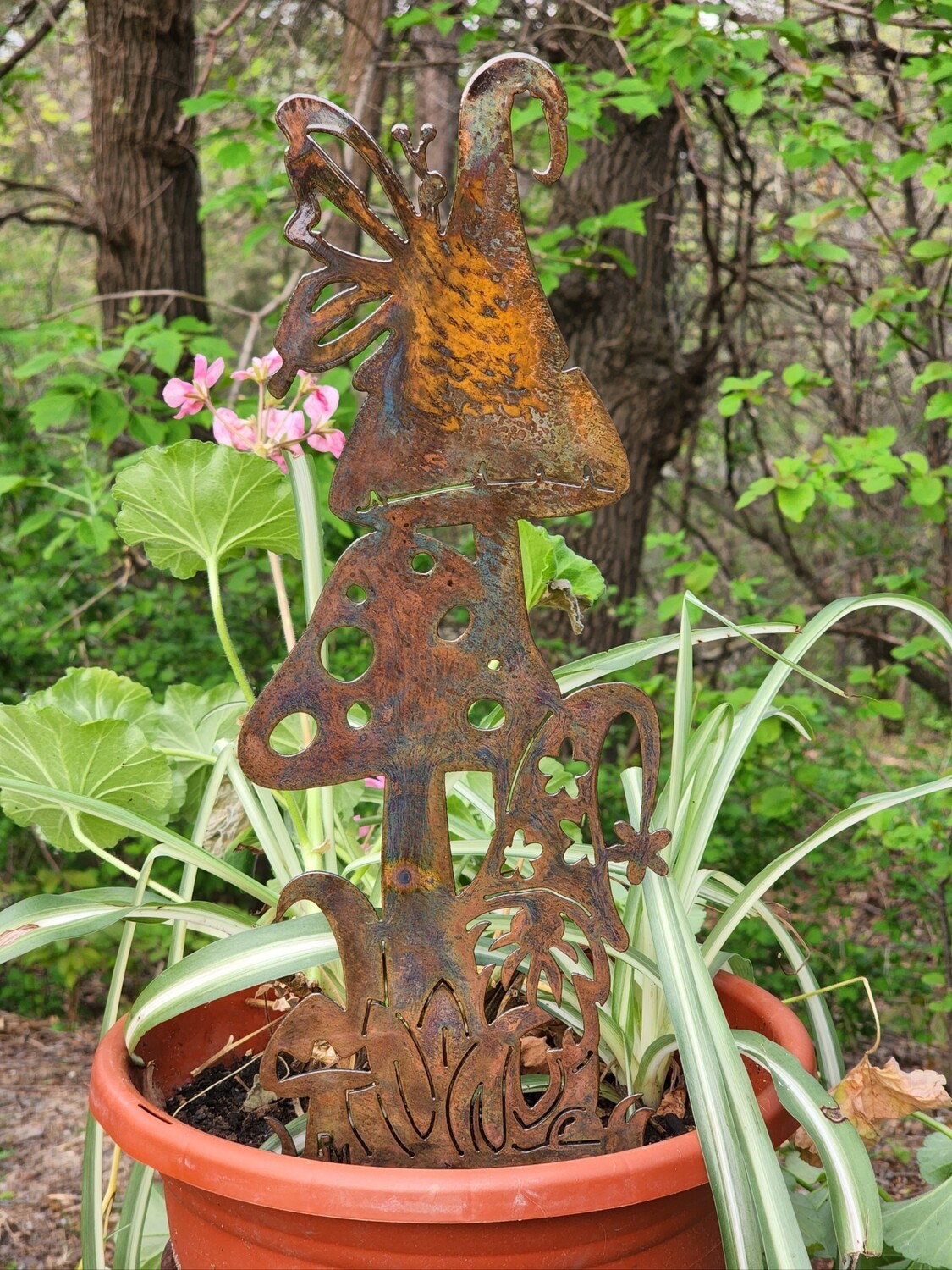 Large Mushroom Gnome Stake