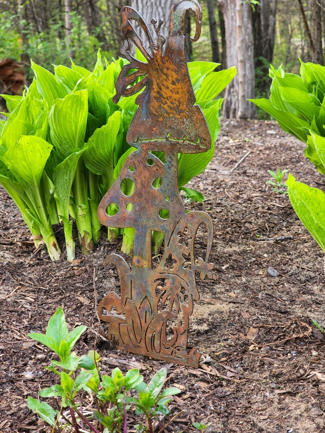 Large Mushroom Gnome Stake