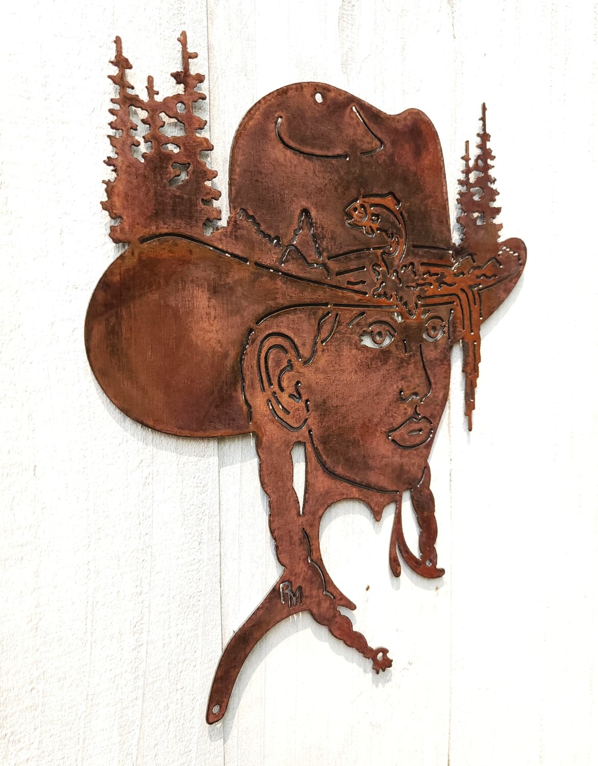 Girly Cowboy Hat w/ Fish &amp; Nature Scene - Super Sale