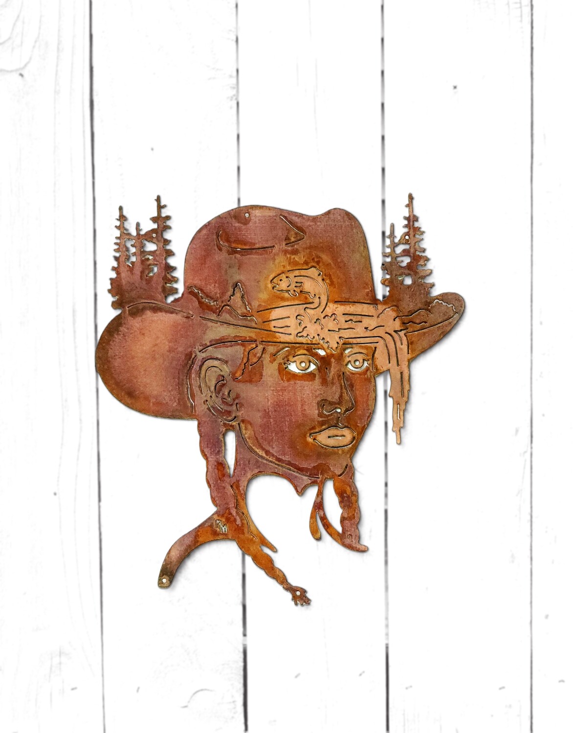 Girly Cowboy Hat w/ Fish &amp; Nature Scene - Super Sale