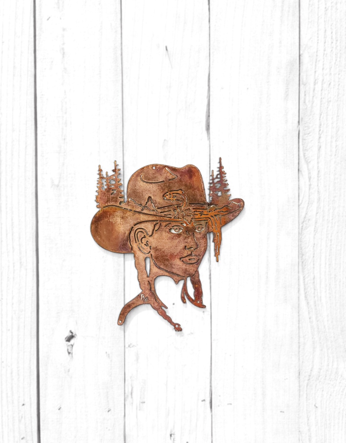 Girly Cowboy Hat w/ Fish &amp; Nature Scene - Super Sale