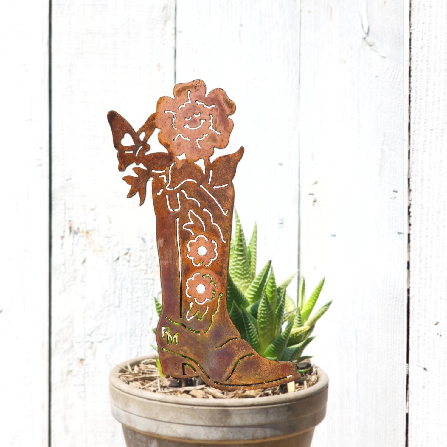 Smiley Cowboy Boot Stake