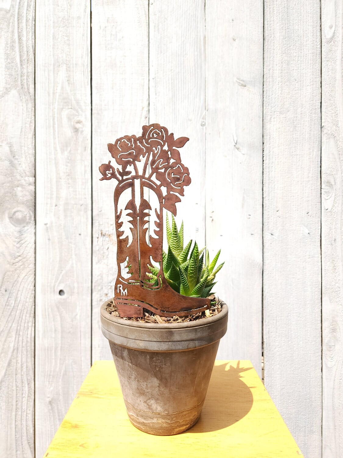 Rose Cowboy Boot Stake