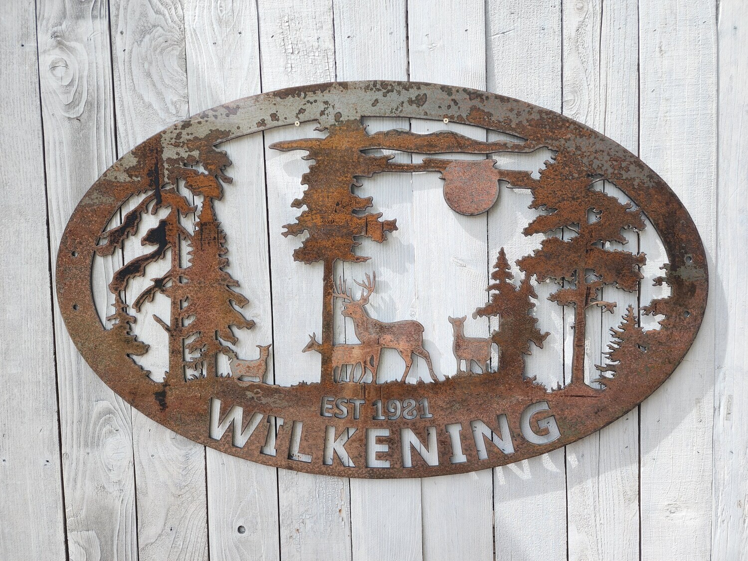Last Name Deer Sign w/ Est. Date