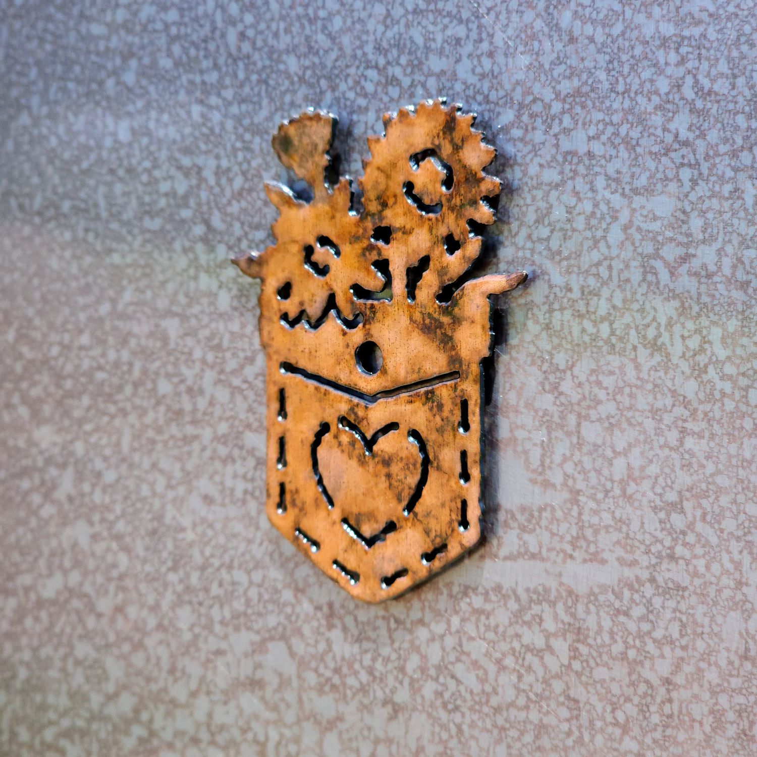 Heart Flower Pocket Magnet