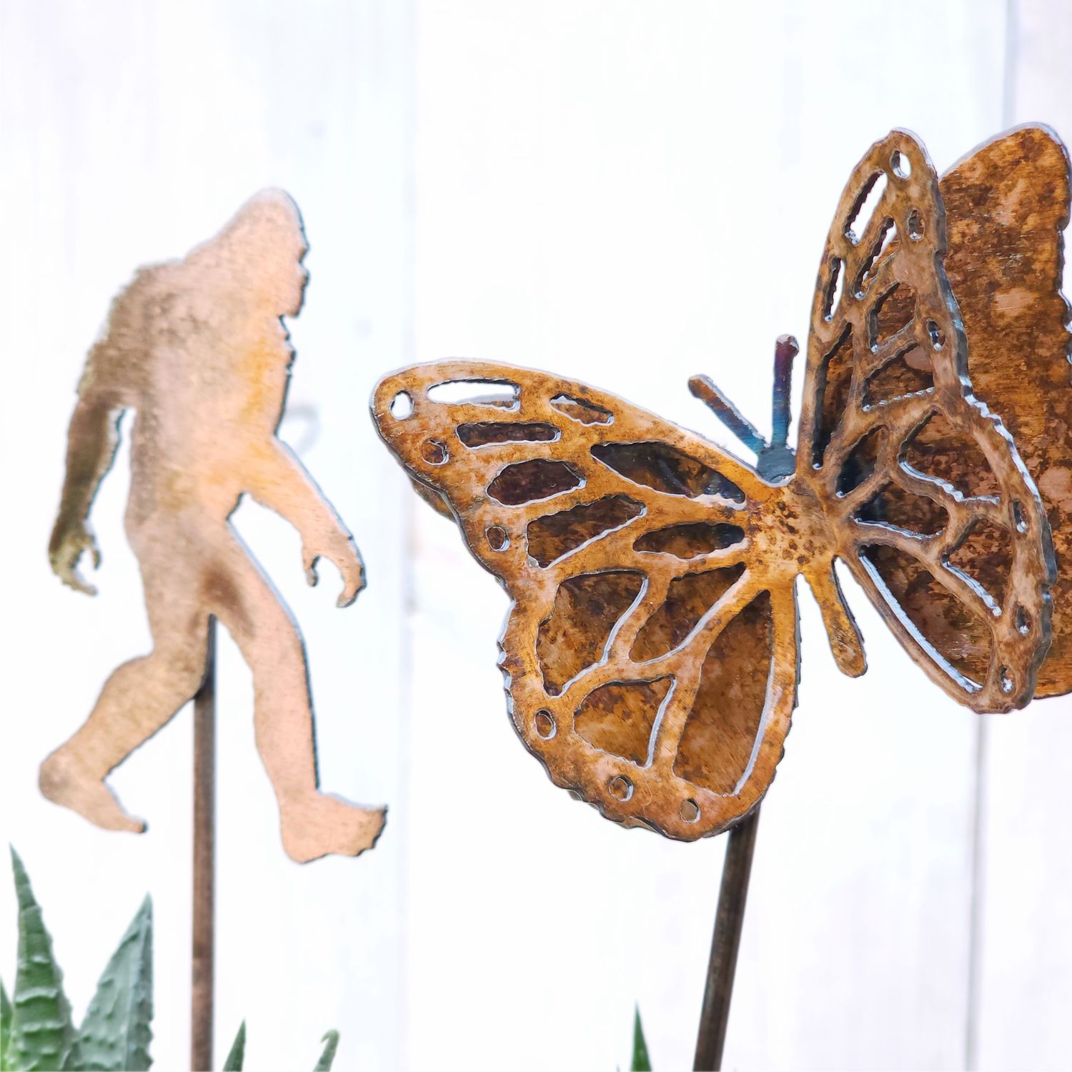 Small Yeti &amp; Monarch Butterfly Stake Set