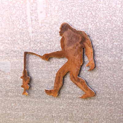 Fishing Sasquatch Magnet / Sticker