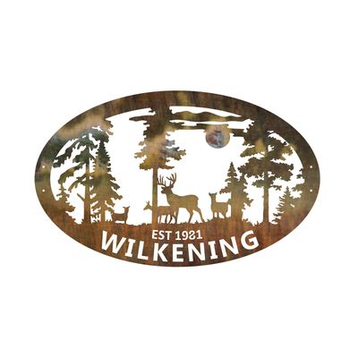 Last Name Deer Sign w/ Est. Date
