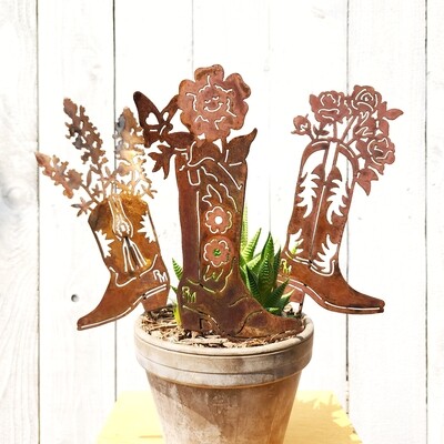 Cowboy Boot Stake Set Cowboy Boot Stake Set