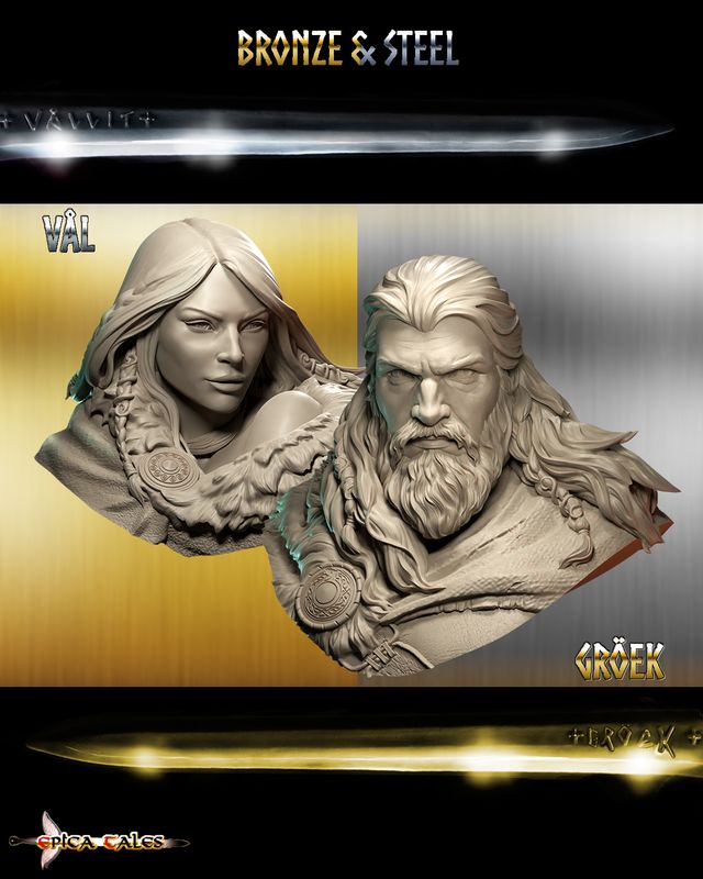 BRONZE &amp; STEEL: VÅL &amp; GRÖEK - Mini Busts Pack