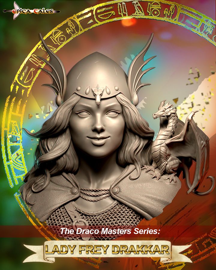 THE DRACO MASTERS: LADY FREY DRAKKAR  &amp; "DRAKKIE" Mini Bust