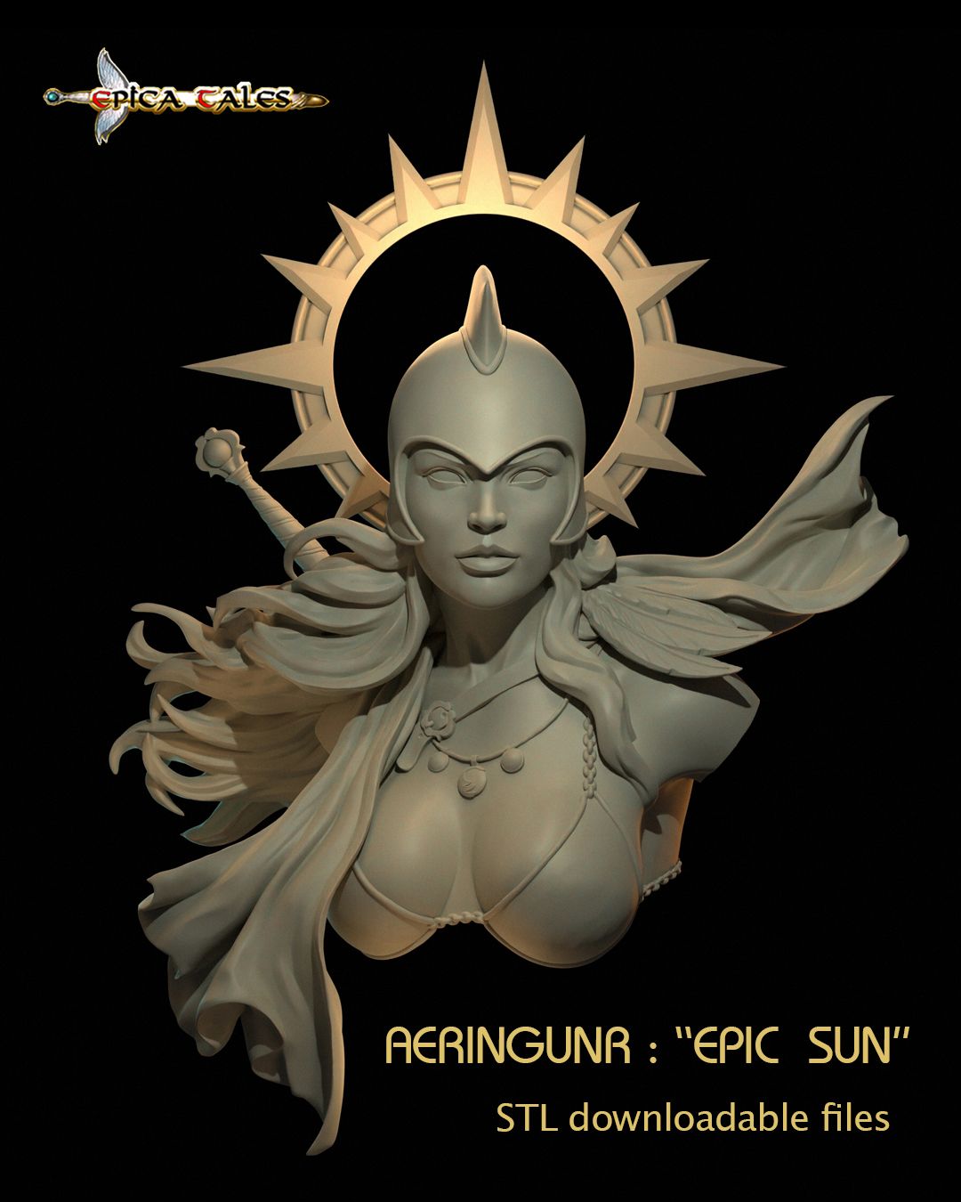 STL- AERINGUNR: "EPIC SUN" Bust