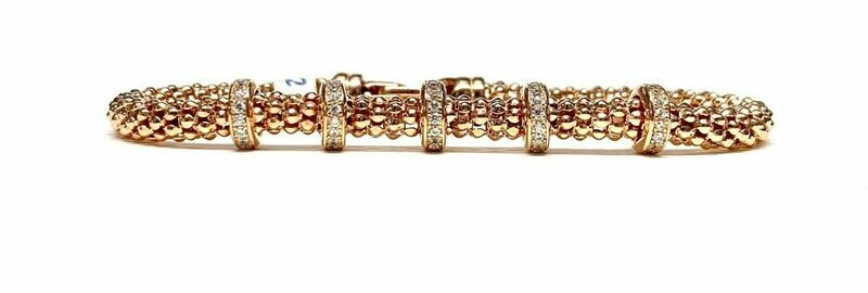 New Silver, Rose Gold Plated & CZ Bracelet