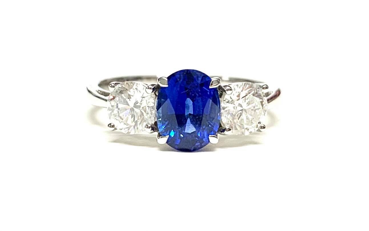 *AVAILABLE IN STORE* New 18ct Sapphire & Diamond Ring, UK Size N