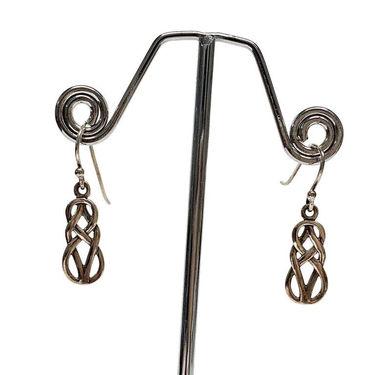New Sterling Silver Celtic Style Drop Earrings