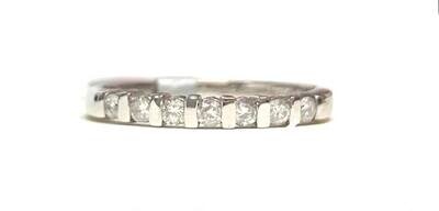 New 18ct White Gold Diamond Ring, UK Size P 1/2