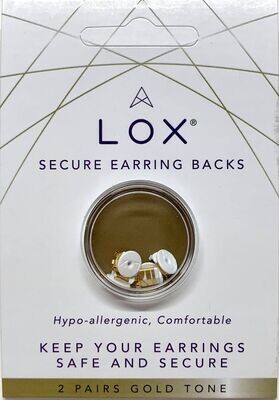 Lox Gold Tone Earrings Backs (Pack of 2 Pairs)