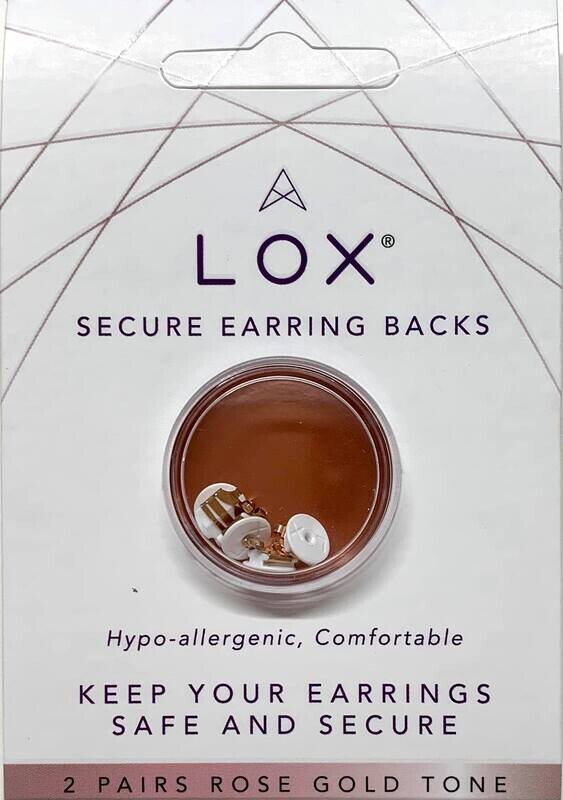 Lox Rose Gold Tone Earrings Backs (Pack of 2 Pairs)