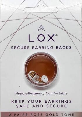 Lox Rose Gold Tone Earrings Backs (Pack of 2 Pairs)