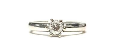 Pre-owned 18ct White Gold Diamond Solitaire Ring, UK Size M