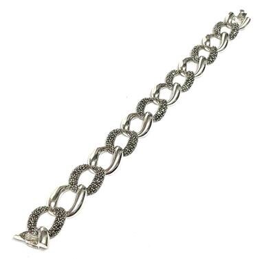 New Silver Marcasite Link Bracelet