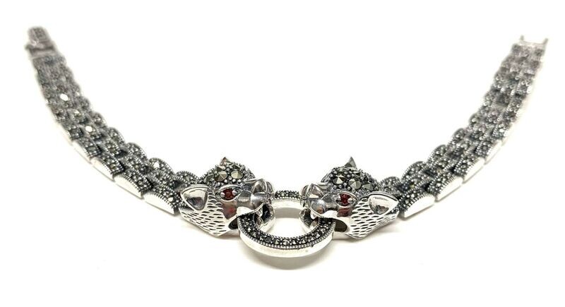 New Silver Marcasite Jaguar Bracelet
