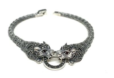 New Silver Marcasite Jaguar Bracelet