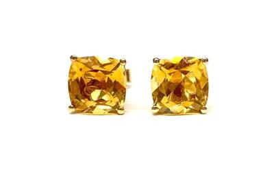 New 9ct Yellow Gold Citrine Stud Earrings