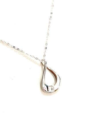 New Silver CZ Necklace