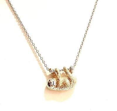New Silver & Gold Plated Sloth Necklace
