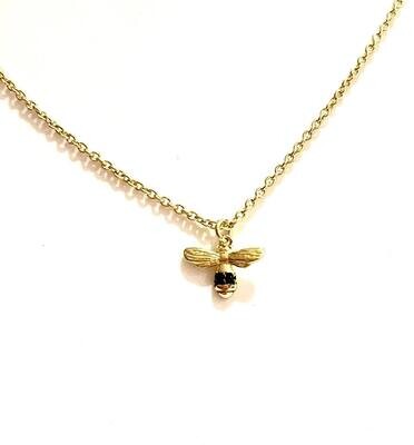 New Silver Gold Plated & CZ Bee Pendant