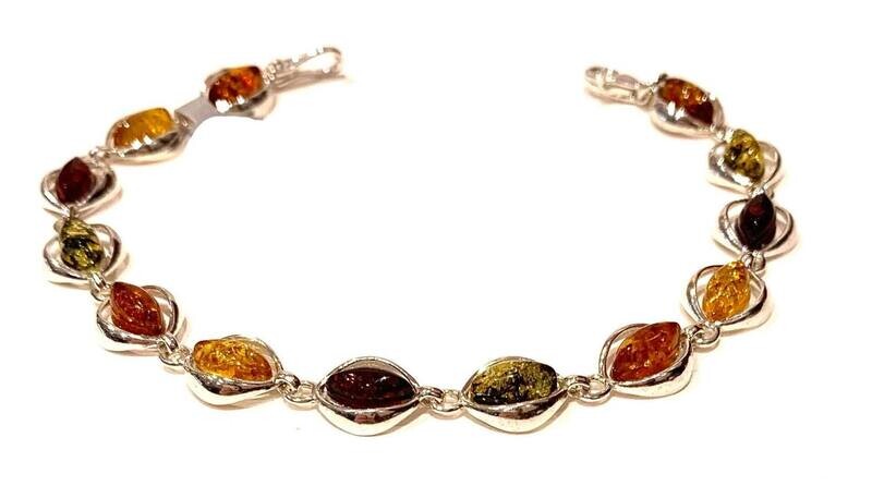 Silver Amber Bracelet