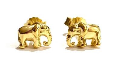 New Silver & Gold Plated Elephant Stud Earrings