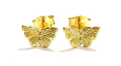 Silver Gold Plated Butterfly Stud Earrings