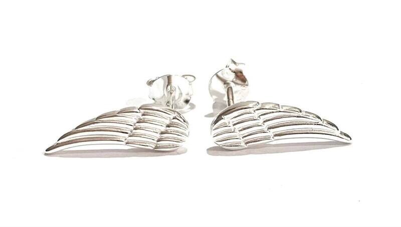 Silver Wings Stud Earrings