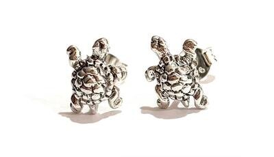 Silver Tortoise Stud Earrings