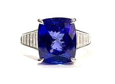 *AVAILABLE IN STORE* New 18ct White Gold Tanzanite & Diamond Ring, UK Size N