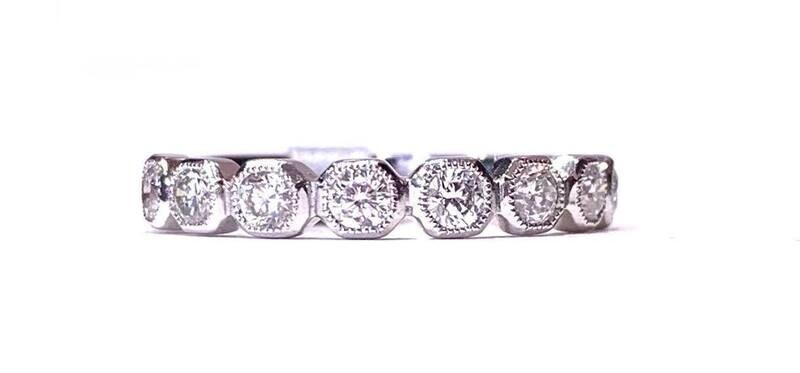 New 18ct White Gold Diamond Ring, UK Size N