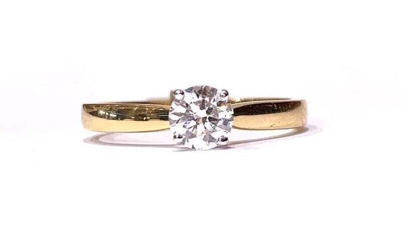 New 18ct Yellow Gold Diamond Ring, UK Size N