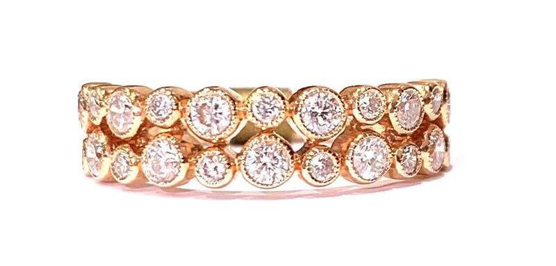 New 18ct Rose Gold Diamond Ring UK Size N
