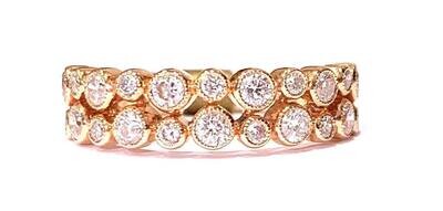 New 18ct Rose Gold Diamond Ring UK Size N