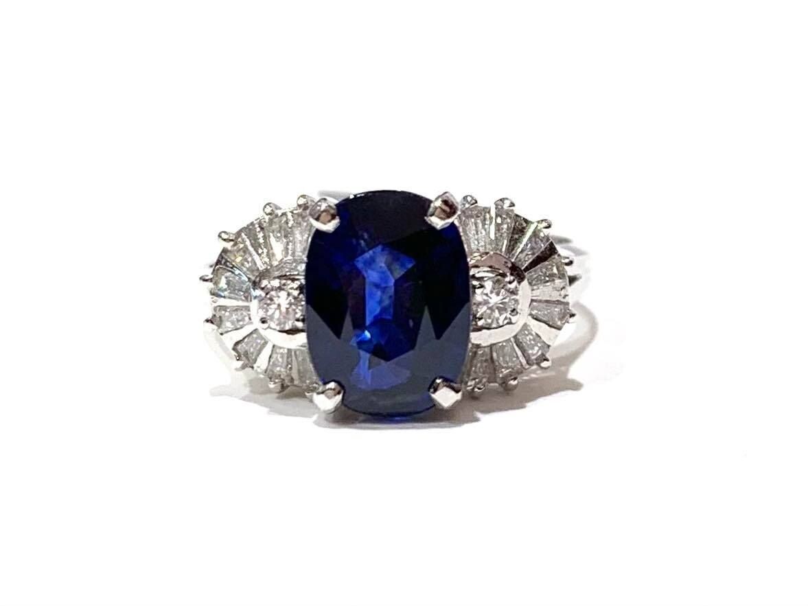 *AVAILABLE IN STORE* Platinum Sapphire and Diamond Ring, UK Size M 1/2